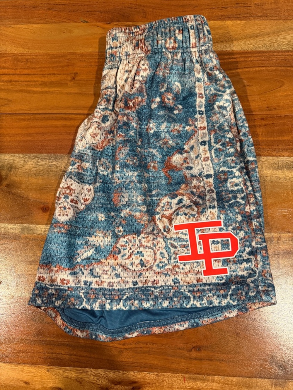 Inaka Power Blue Rug Print Shorts - Picture 2 of 4